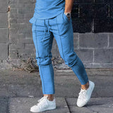 Sports Spring and Autumn Casual Pants High Street Pants Solid Color Slim Fit Car Folding Men's Casual Pants