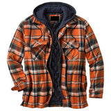 fall outfits men Men's Autumn and Winter Thickened Cotton-Padded Coat Plaid Long Sleeve Loose Hooded Jacket Jacket