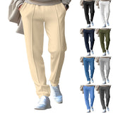 Riolio Spring and Autumn Men's Waffle Casual Pants Trendy Toothpick Strip Comfortable Simple Small Straight Trousers Men