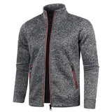 Riolio Autumn Winter Men's Zipper Knit Long Sleeves Thin Cashmere Fashion Top Sweater Coat