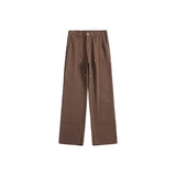 mens fashion Brown Logging Overalls Men's Spring and Autumn Loose Straight American Casual Long Pants