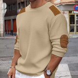 mens fall fashion Autumn and Winter New Men's Sweater round Neck Long Sleeve Stitching Pullover Sweater Slim Sweater