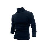 Men's Cotton Half Turtleneck Bottoming Sweater Men's Autumn and Winter Men's Casual Solid Color Sweater