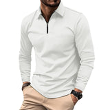 Fashion Men's Waffle Long Sleeve Polo Shirt