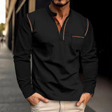 Spring and Summer Men's Long-Sleeved Stand Collar Polo Shirt Sweater Men's Bottoming Shirt