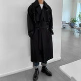 fall mens outfits Autumn and Winter Korean Men's Mid-Length over-the-Knee Trench Coat Double-Breasted Elegant Trendy Coat Handsome Drop-Shoulder Coat