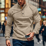 Autumn and Winter Men's Corduroy Casual Stand Collar Long Sleeve Pocket Sweater Men