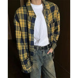 mens fall outfits Factory Plaid Shirt Men's Long Sleeve Spring American Retro Coat New Casual Loose Inner Wear