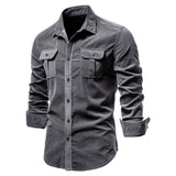 mens clothing styles Men's Autumn Cotton Basic Japanese Corduroy Men's Business Shirt Slim Fit Casual Shirt Men