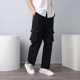 mens clothing styles casual Pants plus Size Multi-Pocket Overalls High Street Fashion Brand Casual Pants Overalls Pants Spring Men's Loose Casual Pants