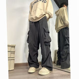 90s fashion men New Corduroy Workwear Pants Men's Autumn and Winter Straight Casual Pants American Design Large Pocket Wide Leg Pants