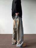 Riolio - Rusty Pattern Wide Leg Denim Jeans - chill guy 90s fashion mens fashion