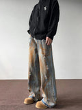 Riolio - Rusty Pattern Wide Leg Denim Jeans - chill guy 90s fashion mens fashion