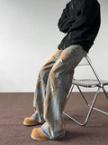 Riolio - Rusty Pattern Wide Leg Denim Jeans - chill guy 90s fashion mens fashion