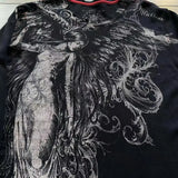 Riolio Y2K Affliction Long sleeved T shirt Fashion Round Neck Oversized T shirt New  Mens Womens Casual Gothic Clothing Tops Streetwear