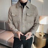 Riolio Nwe Slim Fit Woolen Plaid Bomber Winter Jacket Men Japanese Streetwear Men Jacket Winter Jackets For Men Brand Coat S-3XL