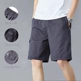 Riolio  Summer Shorts for Men Multi-pocket Cotton Breathable Baggy Short Pants Casual Simple Style Fashion Cargo Shorts