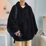 Riolio Men's and Women's Solid Color Pocket Hoodies Sports Fitness Sweatshirts Fashionable Casual Pullovers Multi Color