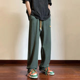Riolio  Simplicity Solid Color Sagging Sensation Trousers Men Spring Thin Style Loose Straight Cylinder Wide Leg Pants Casual Trousers