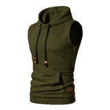 Riolio New Fashion Zipper Cardigan Sweater Mens Sleeveless Hooded Vest Jacket Plus Size S-4XL Streetwear Vest Hoodies