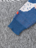 Riolio New Popular Autumn Winter Cute Duck Jacquard Pattern Pullover Sweater Casual Round Neck Contrast Color Knitted Men's Pullover