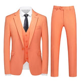 Riolio  M-6XL Double Vent Mens Suit ( Blazer+Vest+Pants) Solid Color Formal Office Business Suit Three-piece Groom's Wedding Dress Party