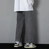 Riolio Men Simple Straight Leg Casual Jeans Male Baggy Korean Streetwear Denim Pants Basic Youth Popular Daily Wide Leg Denim Trousers