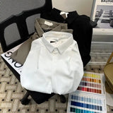 Riolio Korean High-end Long-sleeved Shirt Men's Solid Color High-end Droop Top Spring and Autumn Loose Handsome Shirt Chic Streetwear