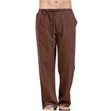 Riolio  Cross-Border Men's Plus Size Cotton Linen Pants Breathable Sweat Absorbent Casual Bell Bottoms Basic Style Stock Available