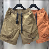Riolio  Men's Large Pocket Waistband Work Shorts Summer Thin New Loose Straight Half Middle Pants