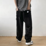 Riolio Trendy Hong Kong Style Men's Cargo Pants Loose Fit Straight Leg Casual Pants Youth Long Versatile For Various Scenes