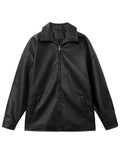 Riolio Spring Autumn Cool Luxury Short Black Soft Light Pu Leather Jacket Men Zipper Casual Mens Jackets and Coats Fashion