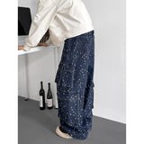 Riolio  Cargo jean pants Men Wide Leg DenimLoose Straight Baggy Men's Jeans hip hop Streetwear Skateboard Neutral denim Trousers