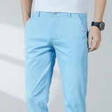 Riolio  4 Color 98% CottonCasual Men's Pants High-quality Luxury Business Classic Fashion Stretch Straight Slim Formal Suit Trousers
