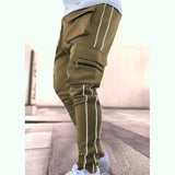 Riolio Spring And Autumn Cargo Pants Men's Fashion Brand Elastic Multi-bag Reflective Straight Leg Sports Fitness Casual Pants