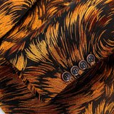 Riolio Luxury Men Jacquard Slim Fit Blazer Stage Performance Metal Gold Yarn Casual Suit Jacket Formal Stage Costumes
