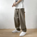 Riolio Trendy Hong Kong Style Men's Cargo Pants Loose Fit Straight Leg Casual Pants Youth Long Versatile For Various Scenes