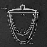 Riolio  Tie Chain Mens Necktie Windbreak Chain Metal U-chain Dress Shirts Brooch Windbreak Changeless Brooch Lapel Pin Neck Ties Clip