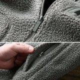 Riolio Men's Fashion Coat Autumn/winter Lamb Fleece Coat Men's Stand Up Neck Jacket Plush Thickened Men's Winter Coat