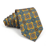 Riolio  High Quality Classic Men's 7.5cm Tie Soft Smooth Green Blue Colorful Paisley Flower Necktie Daily Wear Business Accessories Gift