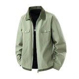 Riolio Simple and Premium Jackets Men's Lapel Jacket Men's Korean Version Solid Color Loose Casual Versatile Commuting Men's Jacket