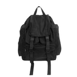 Riolio  Solid Black Men's Backpack Lightweight Outdoor Travel Backpack Harajuku Large Capacity School Bags Waterproof Nylon Bags for Men