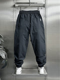 Riolio  Summer Fashion New Men Breathable Casual Trousers Loose Tying Feet Versatile Simple Solid Color Harem Pants