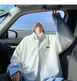 Riolio  Men's Korean Fashion Gradient Print Oversize Lapel Shirt Youth Harajuku Casual Streetwear Y2K Long Sleeve Tops Camisas De Hombre