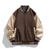 Riolio Bomber Wool Coat Premium Varsity Leather Wool Jacket High Street Jacket Men's Varsity Baseball College Leather Sleeves