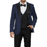 Riolio  Royal blue Suits for Men Slim Fit Groom Wedding Suits Tuxedo Best Man Blazer Vest Pant 3 Pieces Fashion Marriage