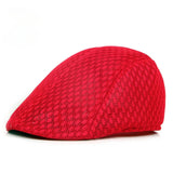 Riolio Korean Version of Men's and Women's Berets Solid Color Hollow Mesh Caps Forward Caps Breathable Summer Sun Hats