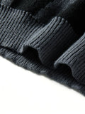 Riolio  Loose-Fitting Knit Sweater, Casual Versatile Striped Pullover, Men's Crew Neck Sweater, Men's Warm Clothing, Casual Everyday Wear Warm Sweater, Fashionable Design for Autumn and Winter, Casual Everyday Wear Warm Sweat