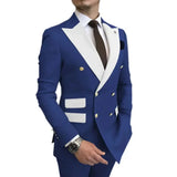 Riolio  Elegant Slim Fit Men's Tuxedo Suit 2-Piece Blazer And Pants Set Peak Lapel Wedding Evening Party Attire
