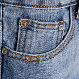 Riolio Cotton Hole Short Jeans Men Casual Streetwear Mid Waist Solid Color Denim Shorts for Men Summer Blue Mens Jeans Pants